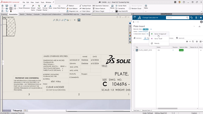 Aprobación de dibujos SOLIDWORKS Aprobación de dibujos SOLIDWORKS