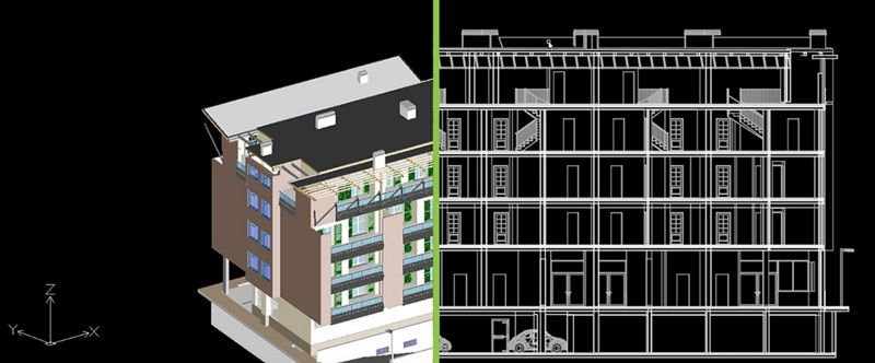 3DEXPERIENCE DraftSight con modelo 3D de Revit