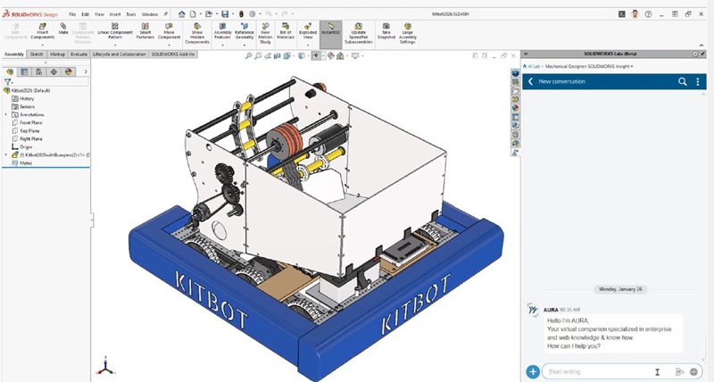 Compañero Virtual Aura en SOLIDWORKS