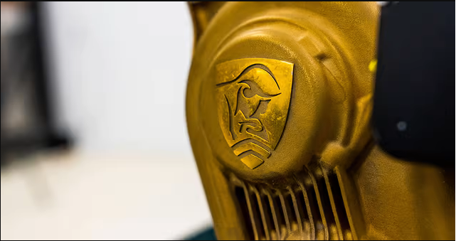 La caja de cambios a medida de Rodin Cars de tecnología de impresión 3D de metal de última generación. (Imagen cortesía de Rodin Cars)