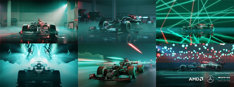 Como se hizo el render y animación del Mercedes-AMG F1 W12 con la AMD Radeon PRO y el software Blender