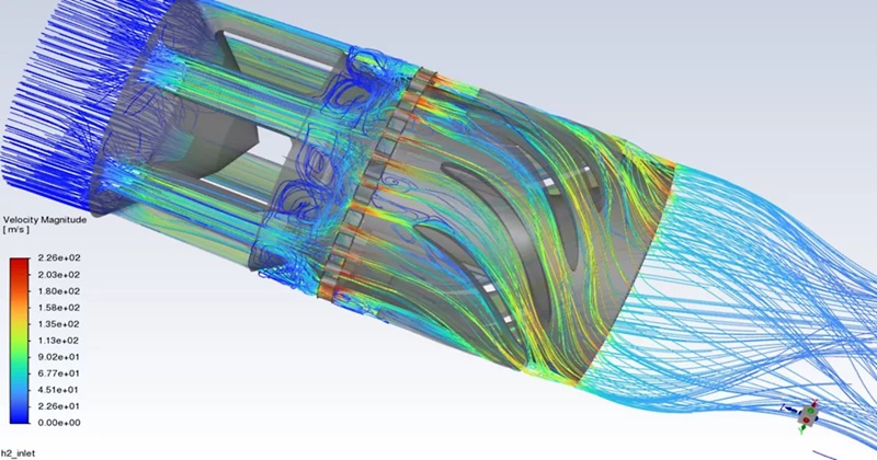 uso de Ansys Fluent en Turbotech para turbopropulsores