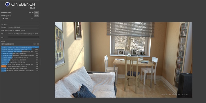 Test Cinebench en la Asus ProArt Studio Book 17