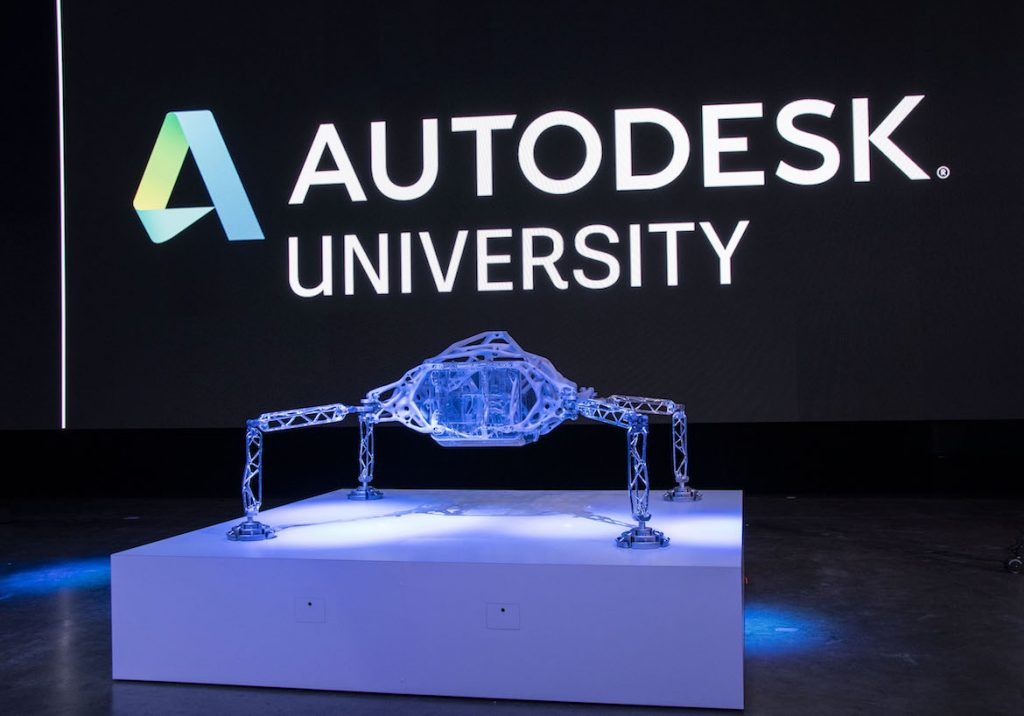 El módulo de aterrizaje hizo su debut durante la inauguración de Autodesk University en Las Vegas el 13 de noviembre de 2018