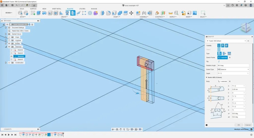 Snap Fit en Fusion 360