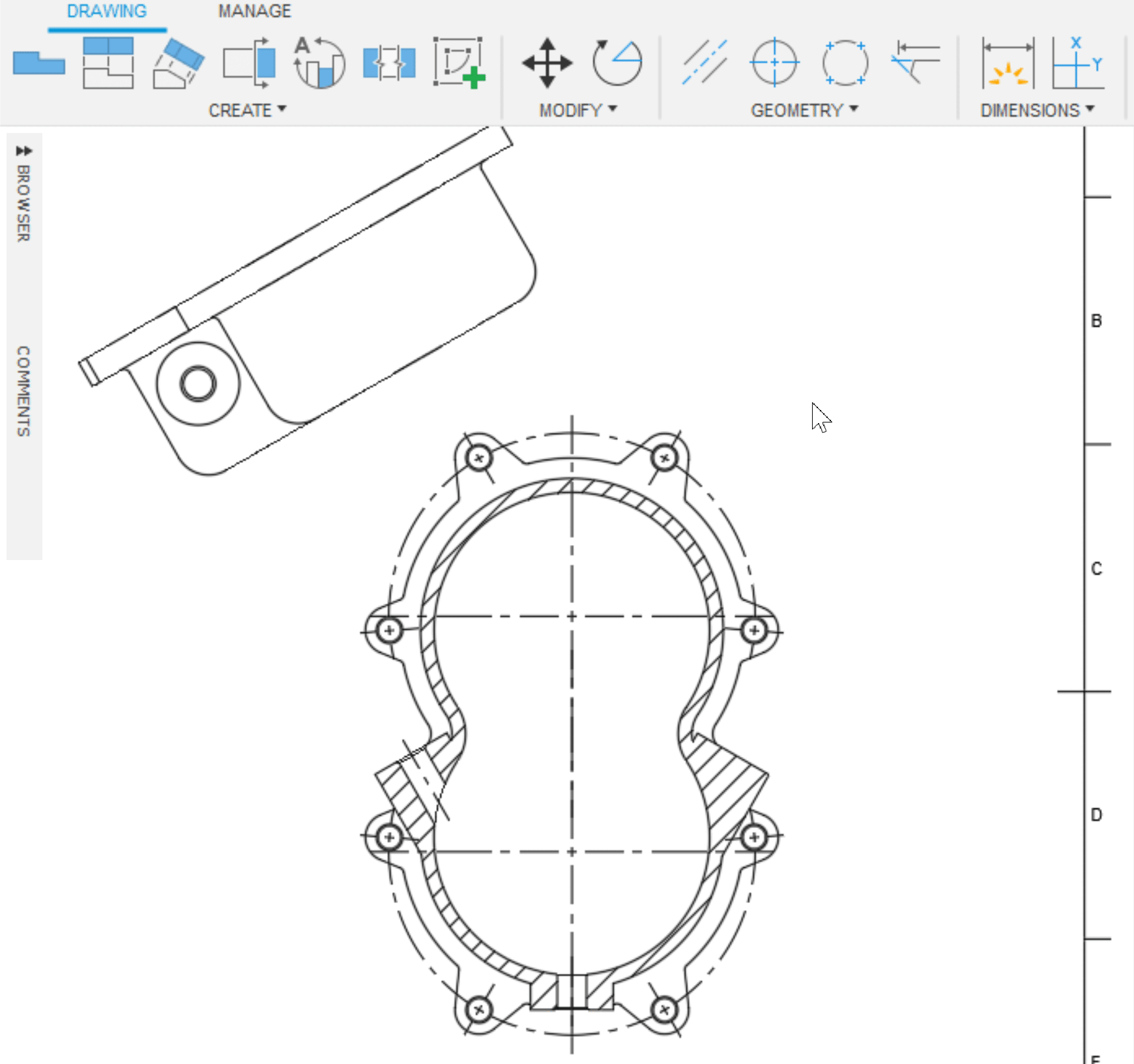 Vistas Auxiliares en software Autodesk Fusion 360