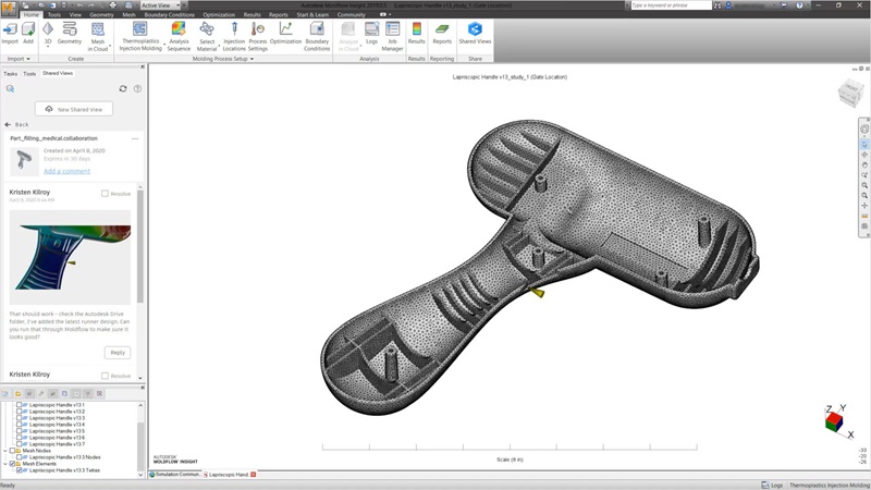 Moldflow mallas modelos 3D