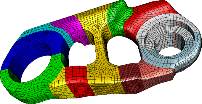 Malla hexagonal en un modelo hecha en Cubit de Coreform