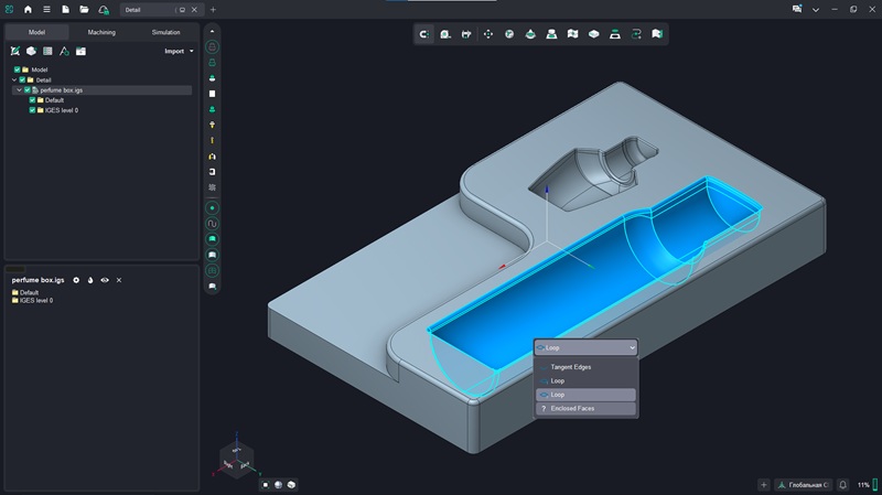 ENCY CAM selección de caras del modelo ENCY CAM selección de caras del modelo