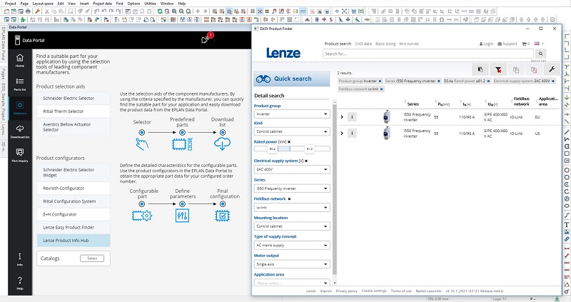 Los usuarios del portal sólo deben dar unos pocos clics para encontrar un dispositivo adecuado de la serie i550 mediante configuradores como el buscador de productos de Lenze Los usuarios del portal sólo deben dar unos pocos clics para encontrar un dispositivo adecuado de la serie i550 mediante configuradores como el buscador de productos de Lenze