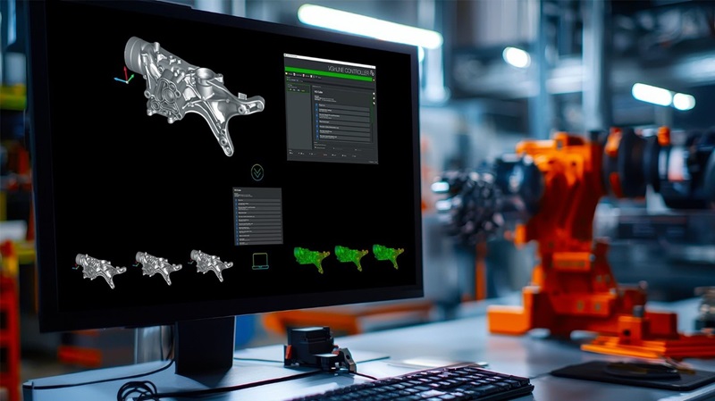 El software avanzado de análisis de TC permite la segmentación de datos 3D basada en el valor del gris, la forma o el aprendizaje automático. Estas regiones de interés (ROI) definidas se pueden utilizar para realizar análisis adicionales