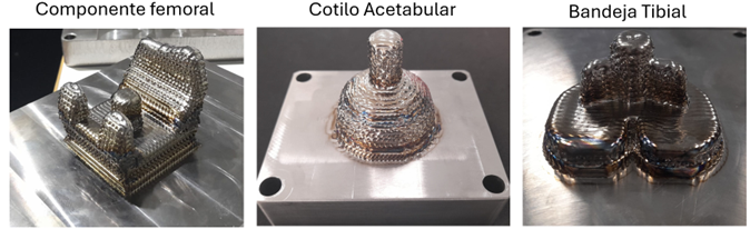 Preformas prototipos metal Pruebas preliminares de implantes fabricados en Ti6Al4V en el Prototipo ATILA