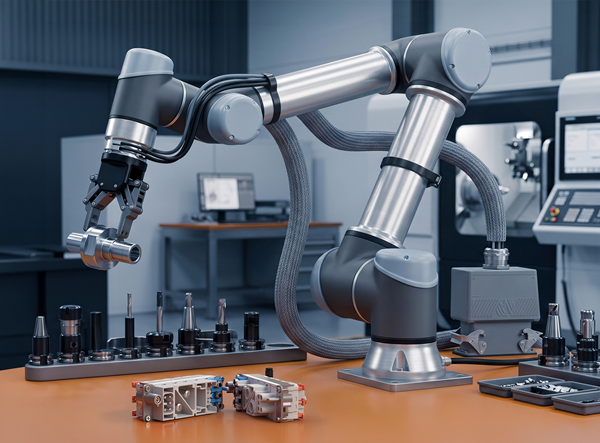 Conectores en un robot colaborativo