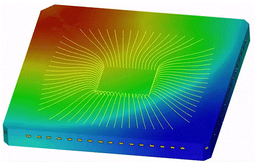 simulacion poteado circuito electronico en Moldex 3D