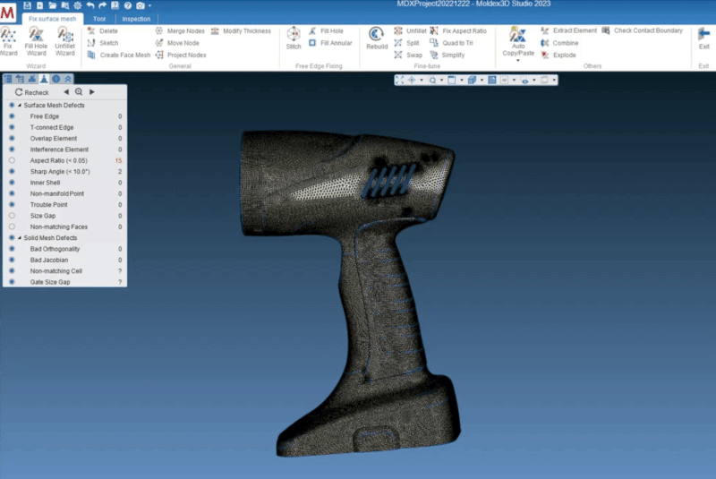 Moldex3D modelado de mallas