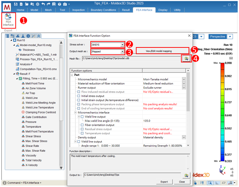 Interfaz FEA Moldex3D