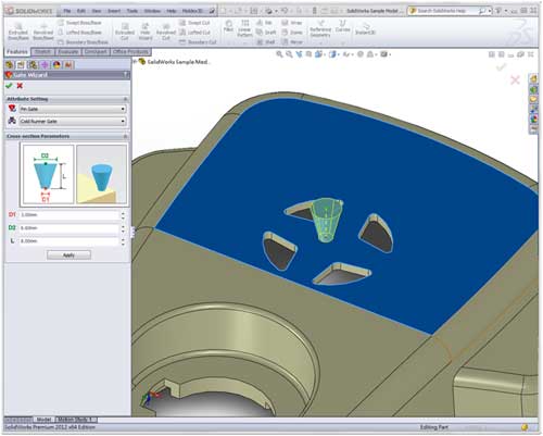 Moldex3D gate wizard
