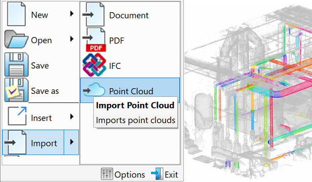 nanoCAD point cloud