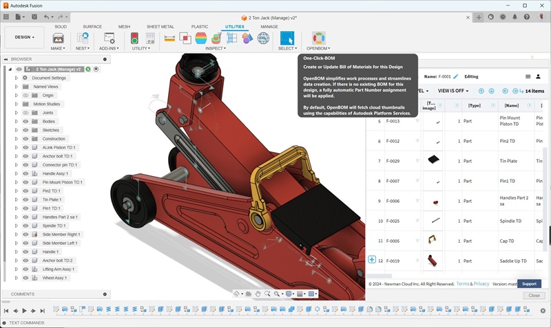 Actualización de OpenBOM para Autodesk Fusion