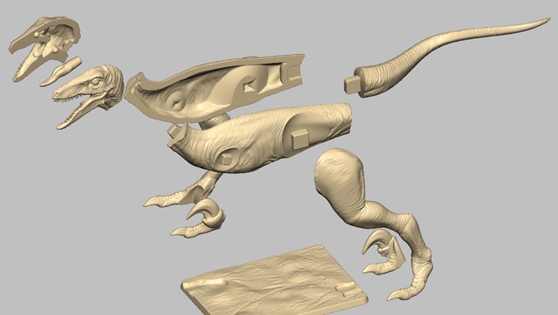 Preparación de un modelo de juguete de Raptor en el software Freeform
