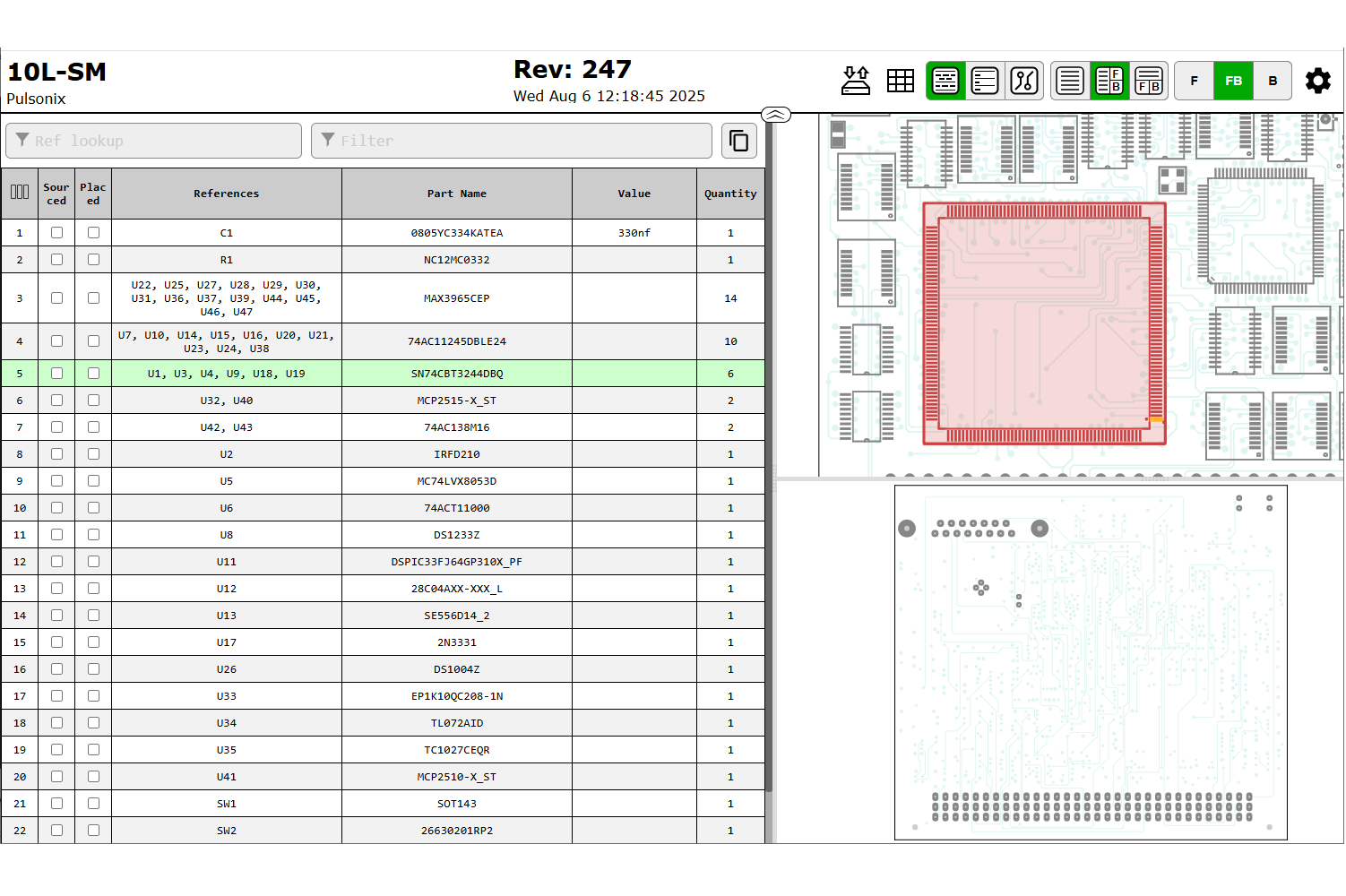 Pulsonix lista de materiales BOM HTML