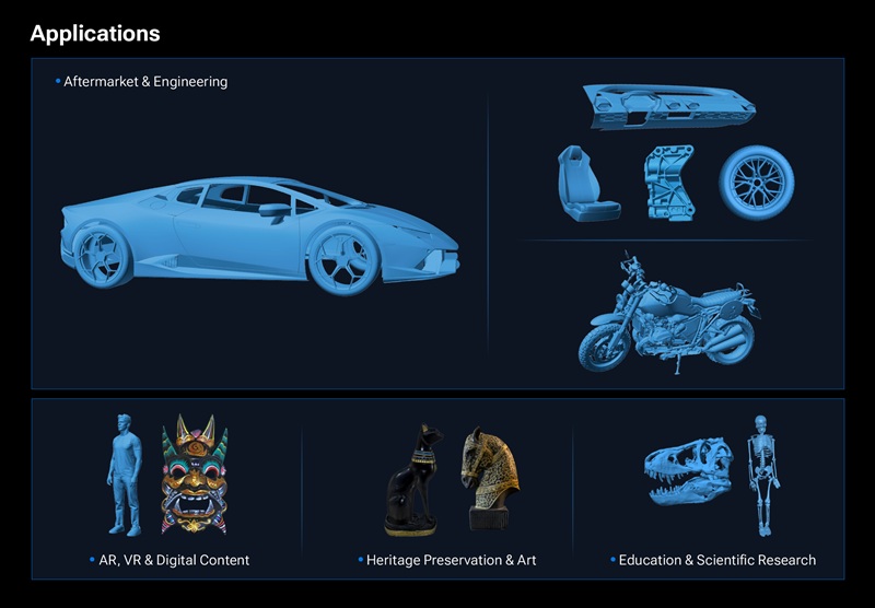 El escáner 3D EinScan Rigil aplicaciones