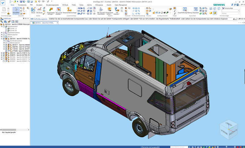 Los ingenieros de Hymer de todas las sedes europeas utilizan Solid Edge para el CAD. (Crédito de la imagen: Hymer)