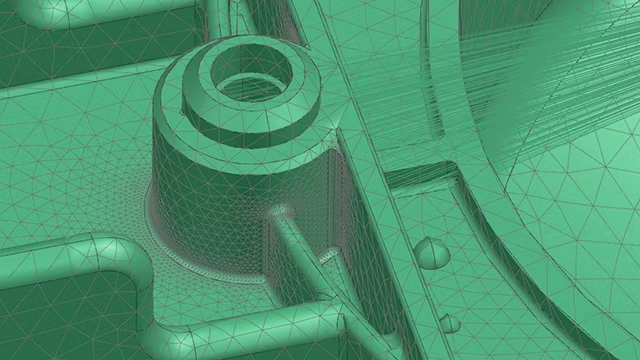 Detalle de la malla para simulacion en Simcenter