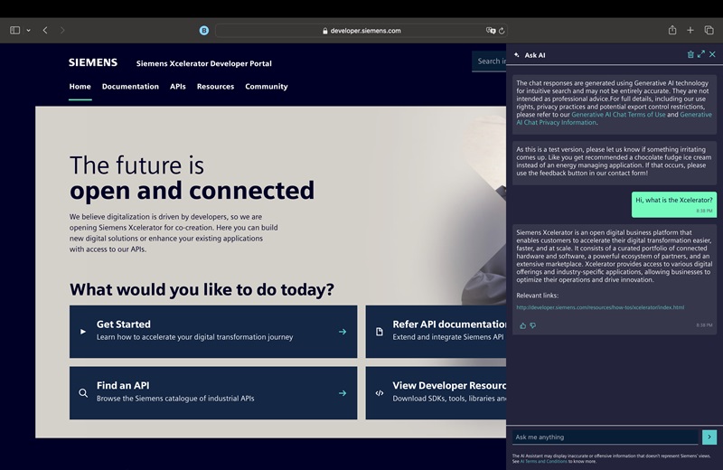 Siemens Xcelerator introduce un Chatbot