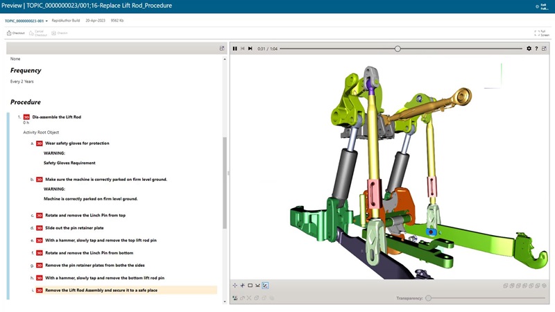 La aplicación Teamcenter SLM de Siemens permite incluir instrucciones de servicio ricas en gráficos en los planes de trabajo de servicio de campo. (Créditos de la imagen: Siemens Digital Industries Software)
