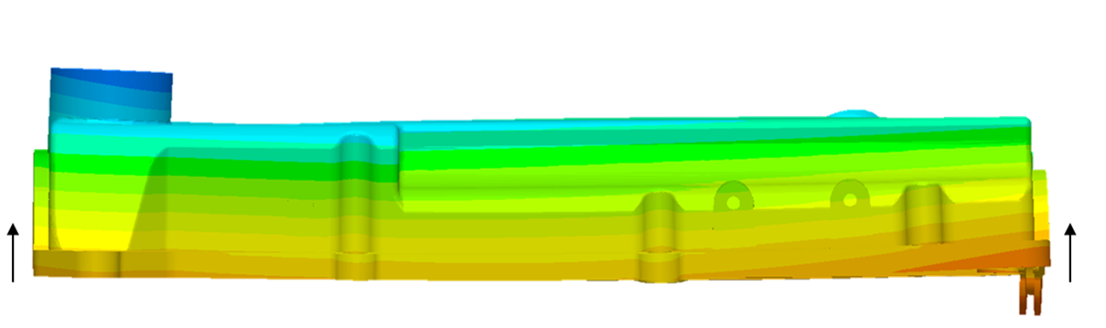 Desplazamiento final después del análisis de solidificación