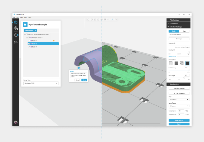 El módulo Advanced FDM de GrabCAD elimina el proceso de conversión de CAD a STL al crear nuevas posibilidades para los diseñadores e ingenieros con la impresión 3D