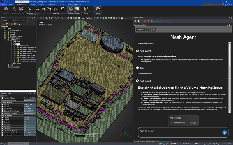 Ansys Mesh agent en Mechanical