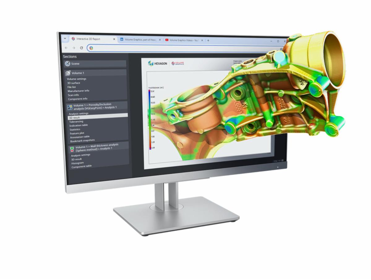 Volume Graphics Los nuevos reportes en formato HTML permiten comprender mejor los resultados de los análisis de los datos de escaneado. Imagen por cortesía de Volume Graphics